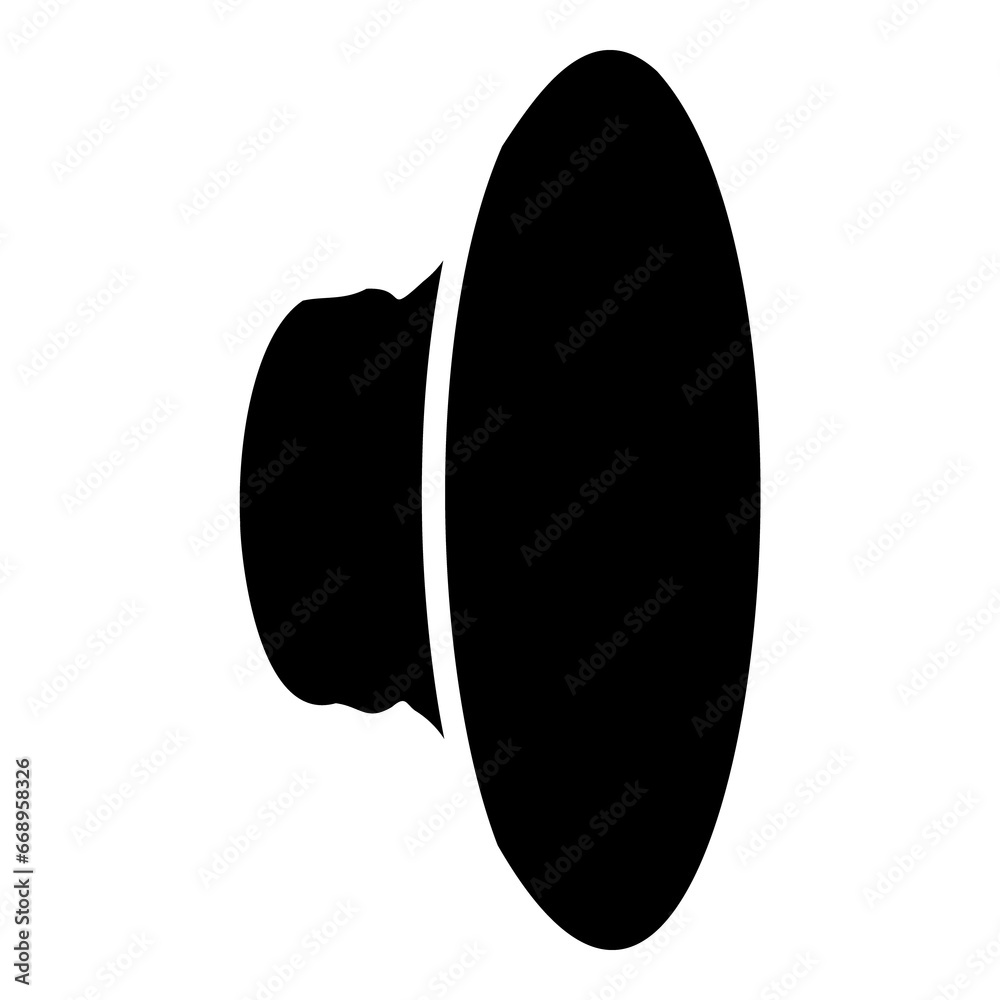 A large speaker symbol in the center. Isolated black symbol