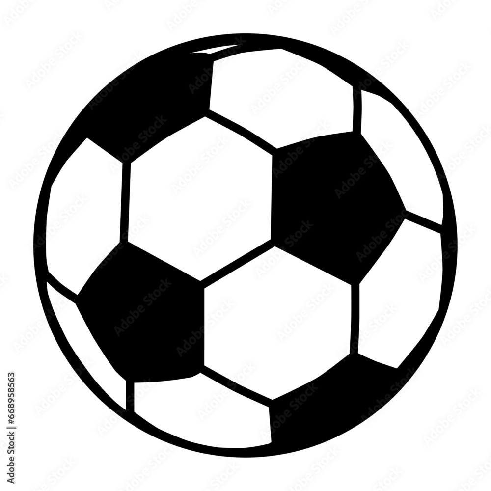 A large football symbol in the center. Isolated black symbol