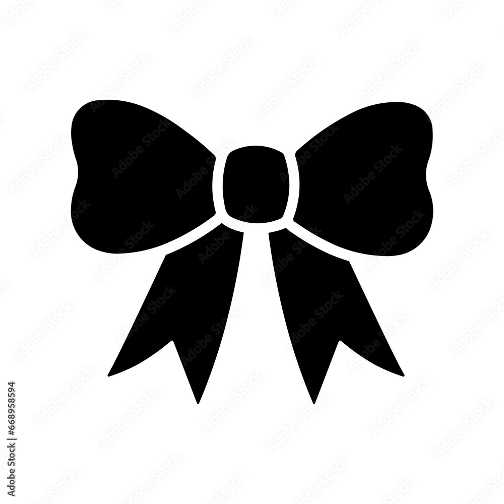 A large bow symbol in the center. Isolated black symbol A large bow symbol in the center. Isolated black symbol