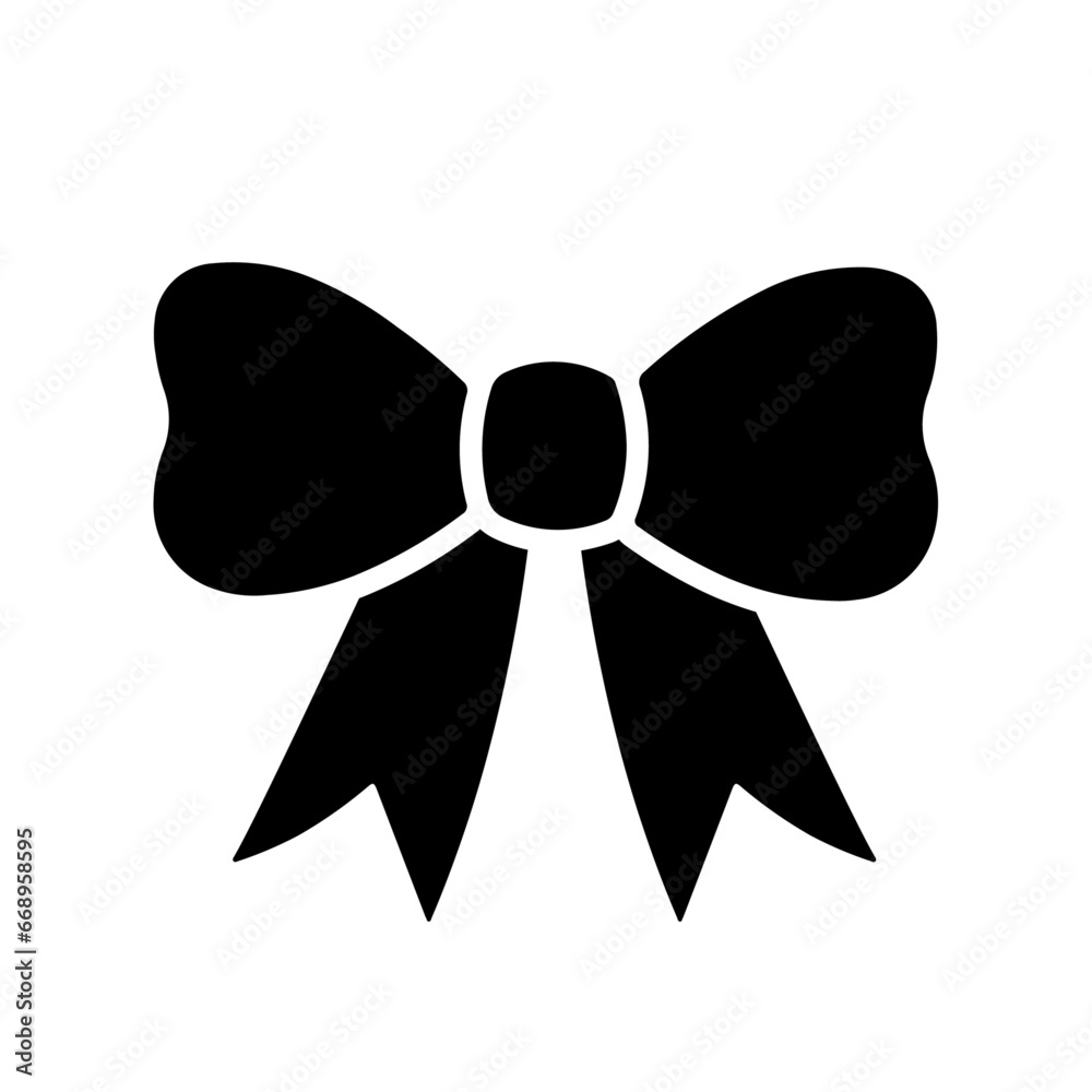 A large bow symbol in the center. Isolated black symbol A large bow symbol in the center. Isolated black symbol