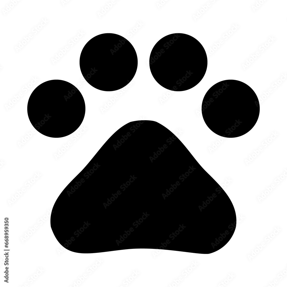 A large pet symbol in the center. Isolated black symbol A large pet symbol in the center. Isolated black symbol