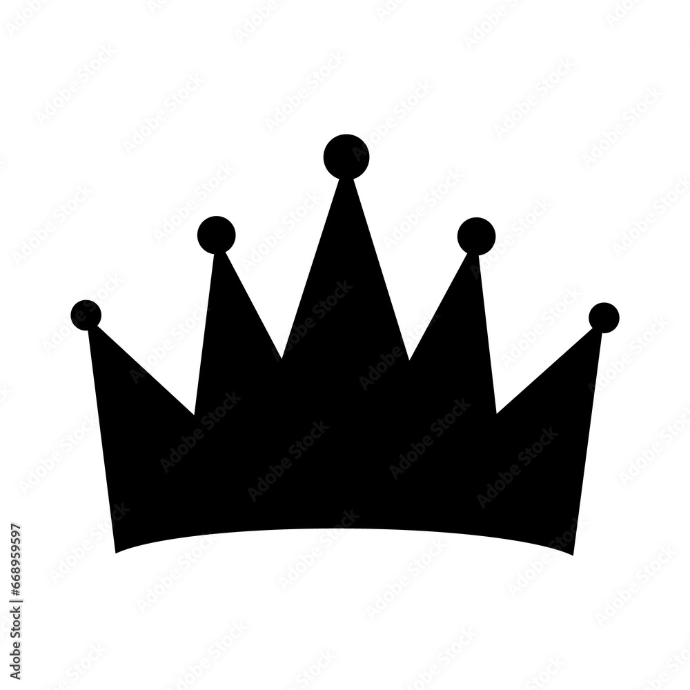 A large crown symbol in the center. Isolated black symbol A large crown symbol in the center. Isolated black symbol