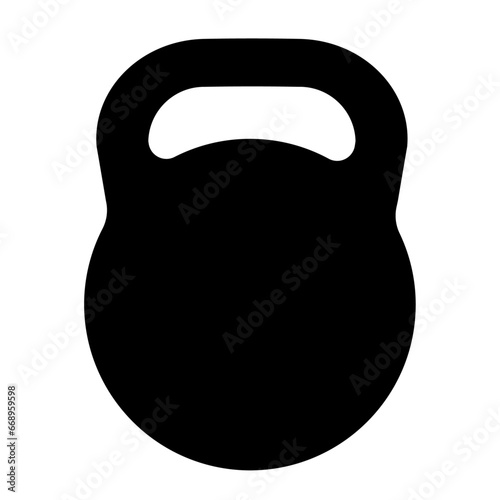 A large sports weight symbol in the center. Isolated black symbol