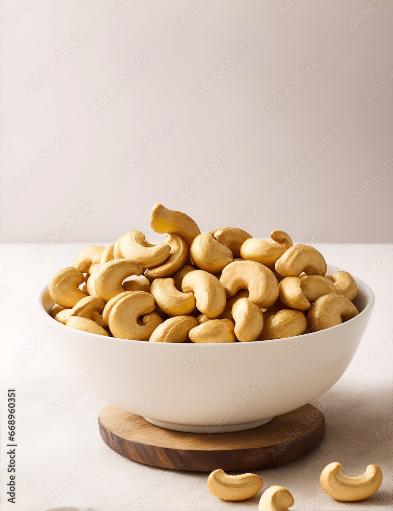 A close-up of cashew nuts in a bowl Healthy eating concept, AI-generated A close-up of cashew nuts in a bowl Healthy eating concept, AI-generated