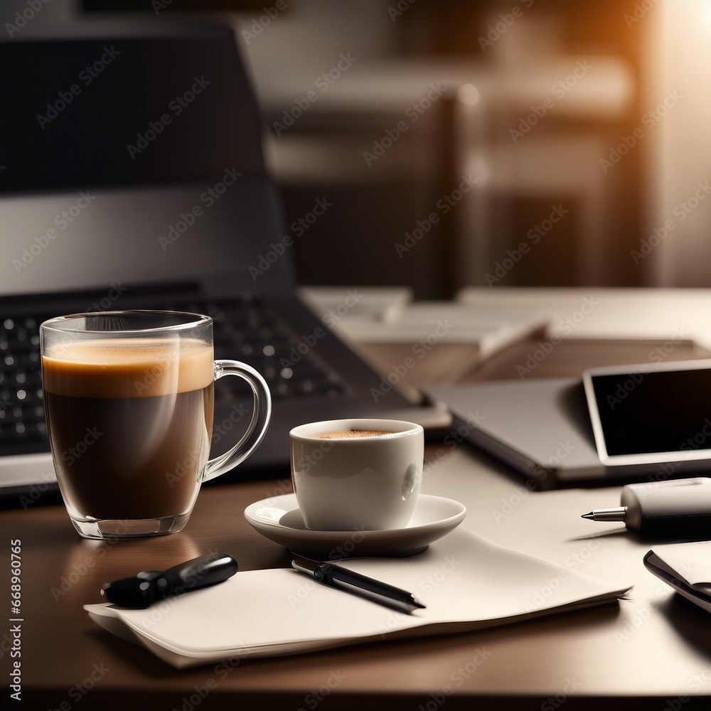 coffee and workplace illustration background coffee and workplace illustration background