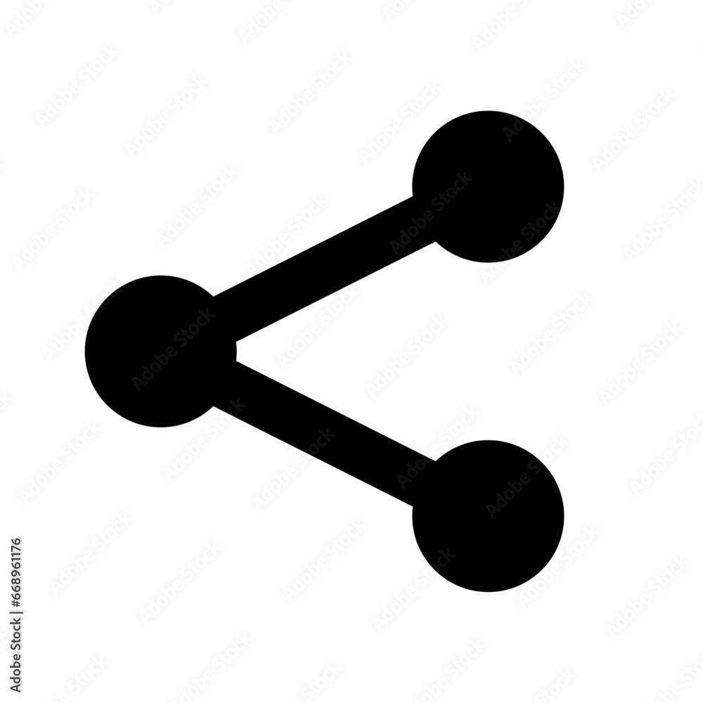 A large share symbol in the center. Isolated black symbol A large share symbol in the center. Isolated black symbol