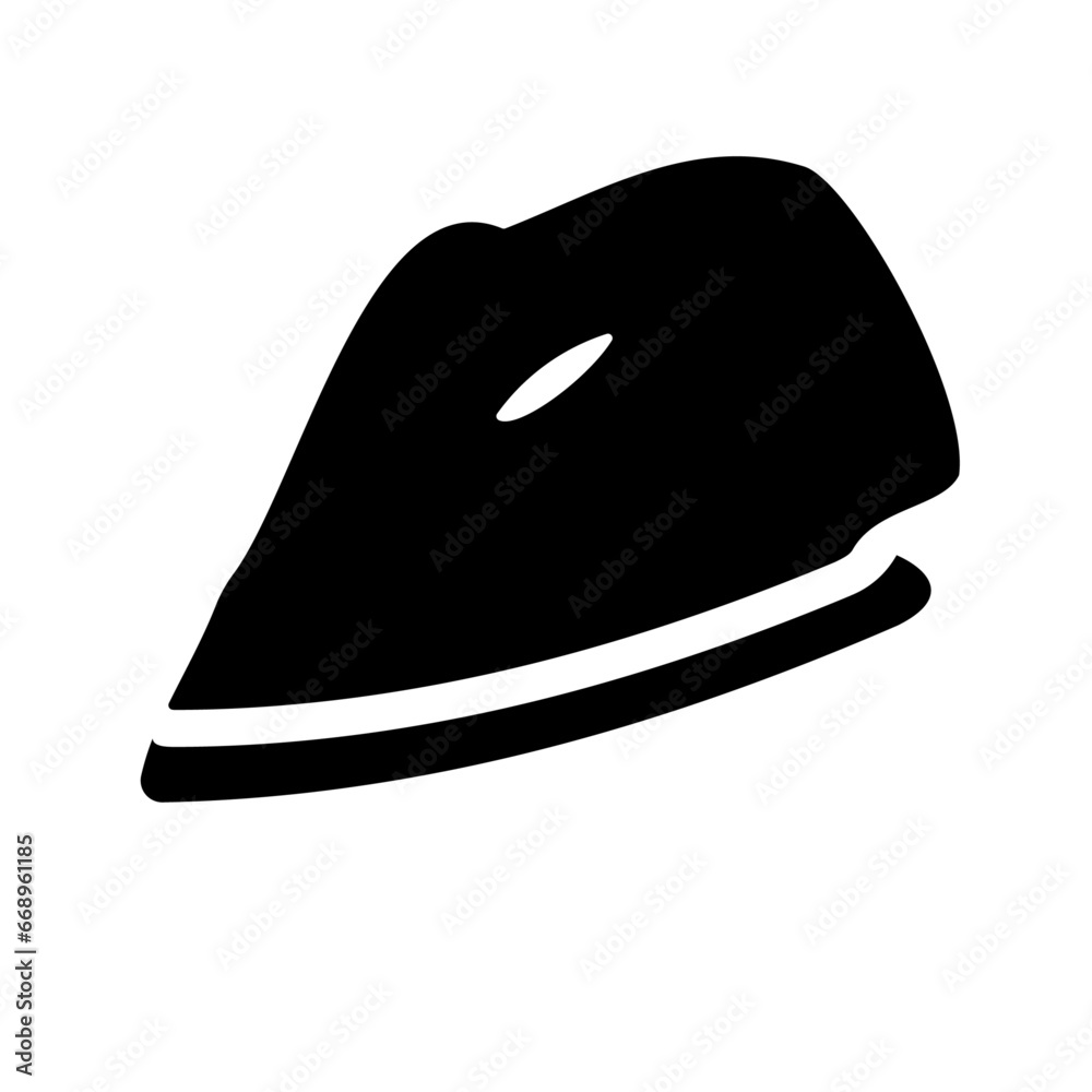 A large iron symbol in the center. Isolated black symbol