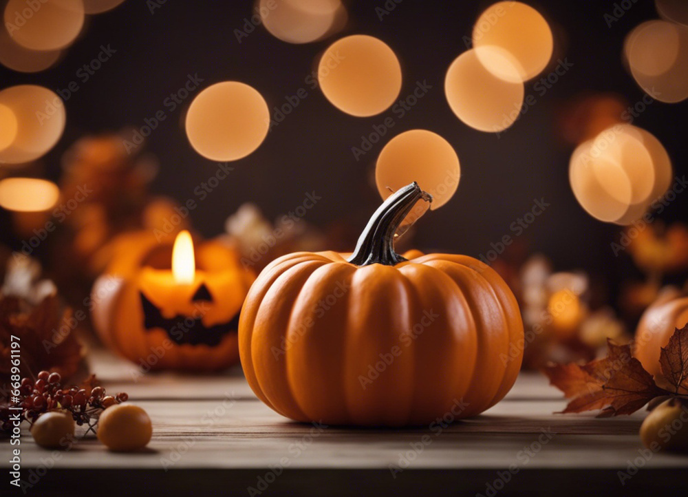 Pumpkin candle. Autumn decor. Halloween Pumpkin candle. Autumn decor. Halloween