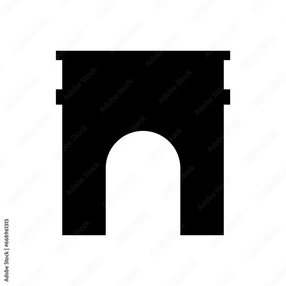 Fototapeta premium A large arch symbol in the center. Isolated black symbol
