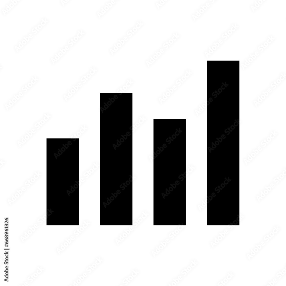 A large chart line symbol in the center. Isolated black symbol A large chart line symbol in the center. Isolated black symbol