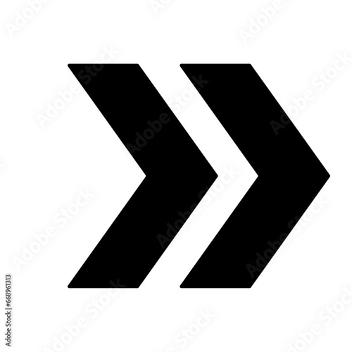 A large double arrow symbol in the center. Isolated black symbol