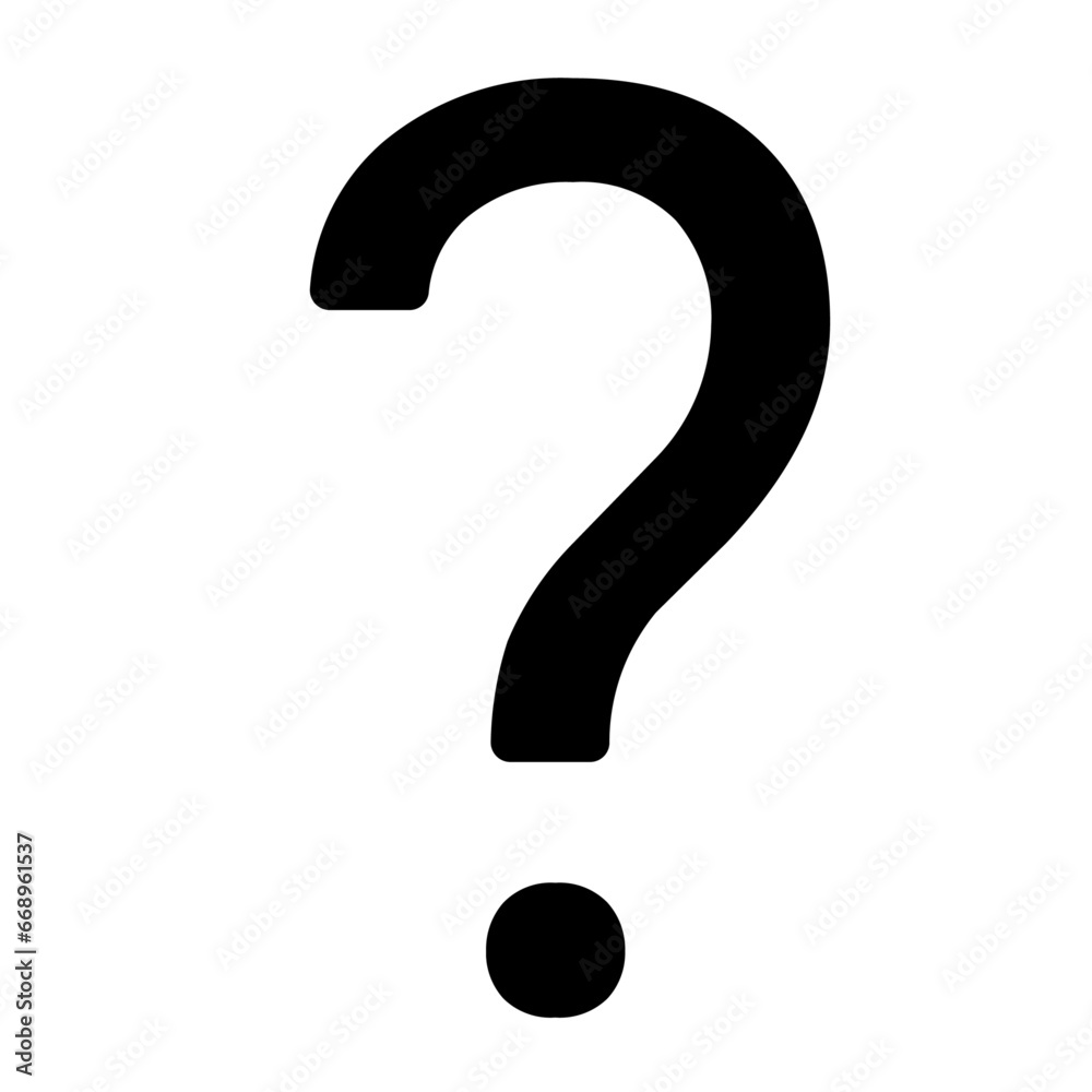 A large question symbol in the center. Isolated black symbol A large question symbol in the center. Isolated black symbol