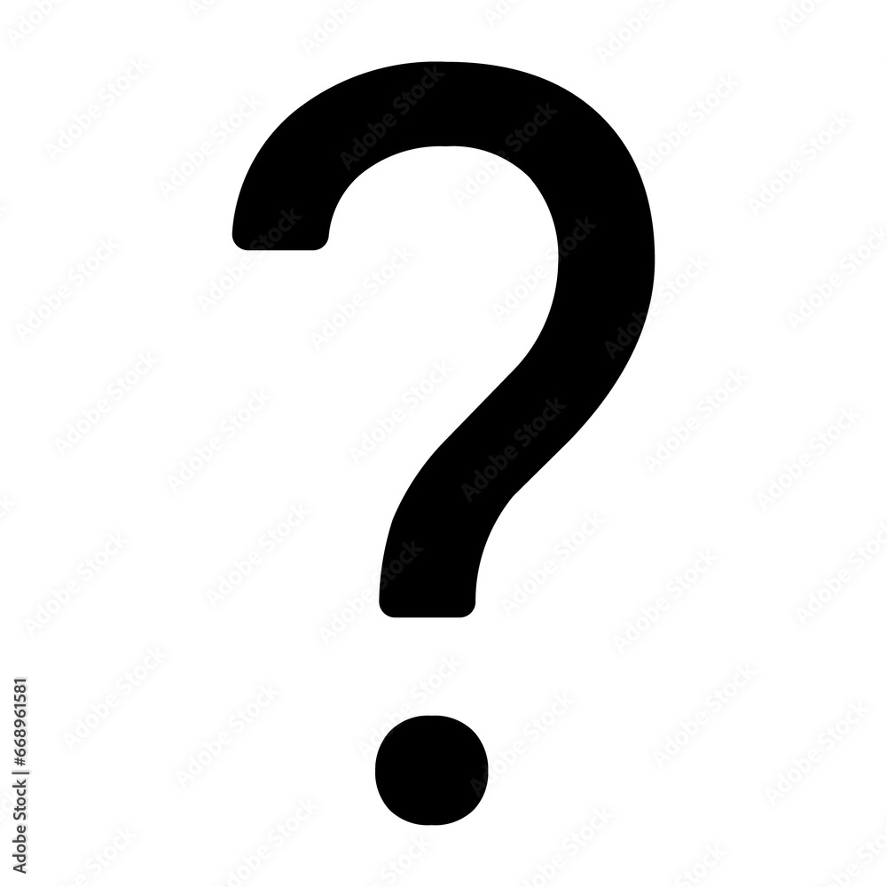 A large question symbol in the center. Isolated black symbol A large question symbol in the center. Isolated black symbol