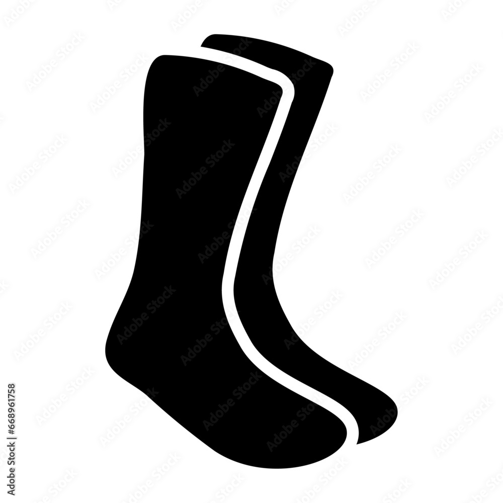 A large socks symbol in the center. Isolated black symbol A large socks symbol in the center. Isolated black symbol