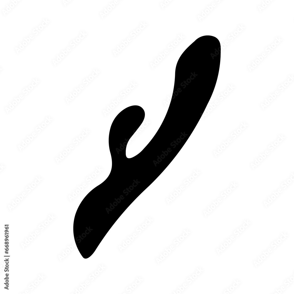 A large sex toy symbol in the center. Isolated black symbol - obrazy, fototapety, plakaty 