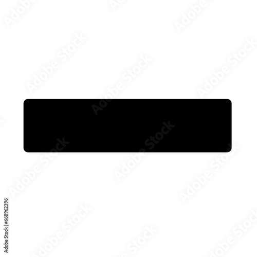 A large minus symbol in the center. Isolated black symbol