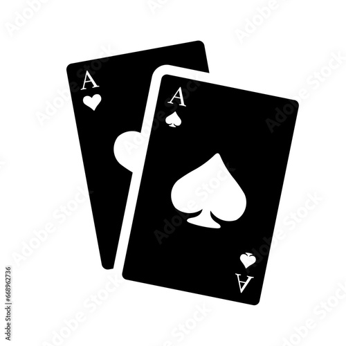 A large two aces symbol in the center. Isolated black symbol