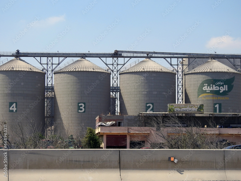 Alexandria, Egypt, September 9 2022 Al Watania Poultry containers
