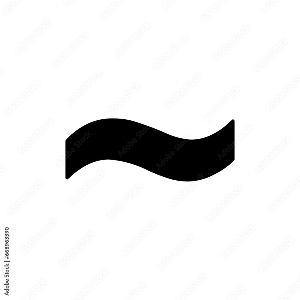 A large tilde symbol in the center. Isolated black symbol. Vector illustration on white background
