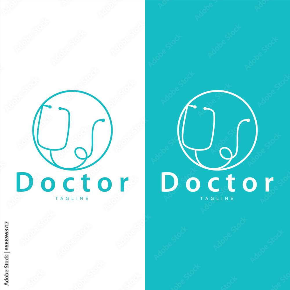 Stethoscope Logo, Health Doctor Design Simple Line Vector Symbol Illustration Stethoscope Logo, Health Doctor Design Simple Line Vector Symbol Illustration