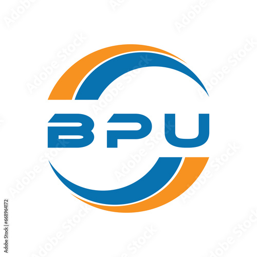 BPU letter logo design on a white background or Monogram logo design for business. photo