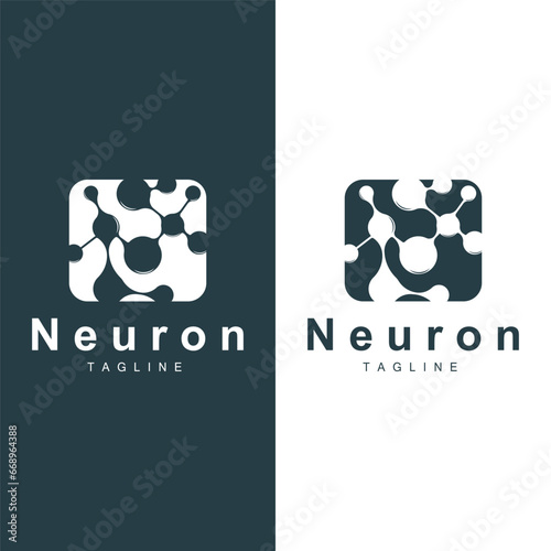 Neuron Logo, Cel Dna Network Vector, And Particle Technology, Simple Illustration Template Design