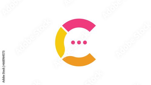 C Chatting Logo Design, Letter C Initial Logo Vector