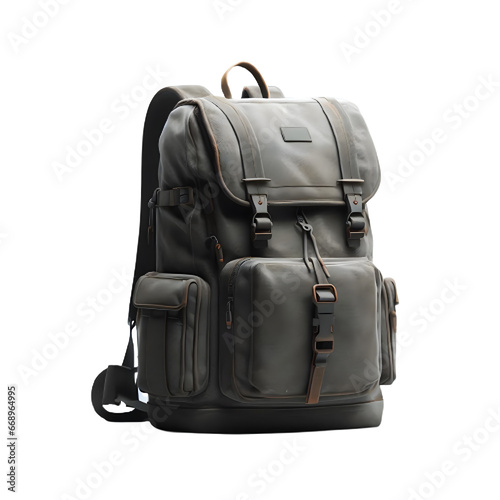 Isolated backpack cutout object on transparent background, PNG file