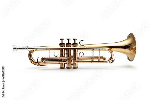 trumpet isolated on a white background photo