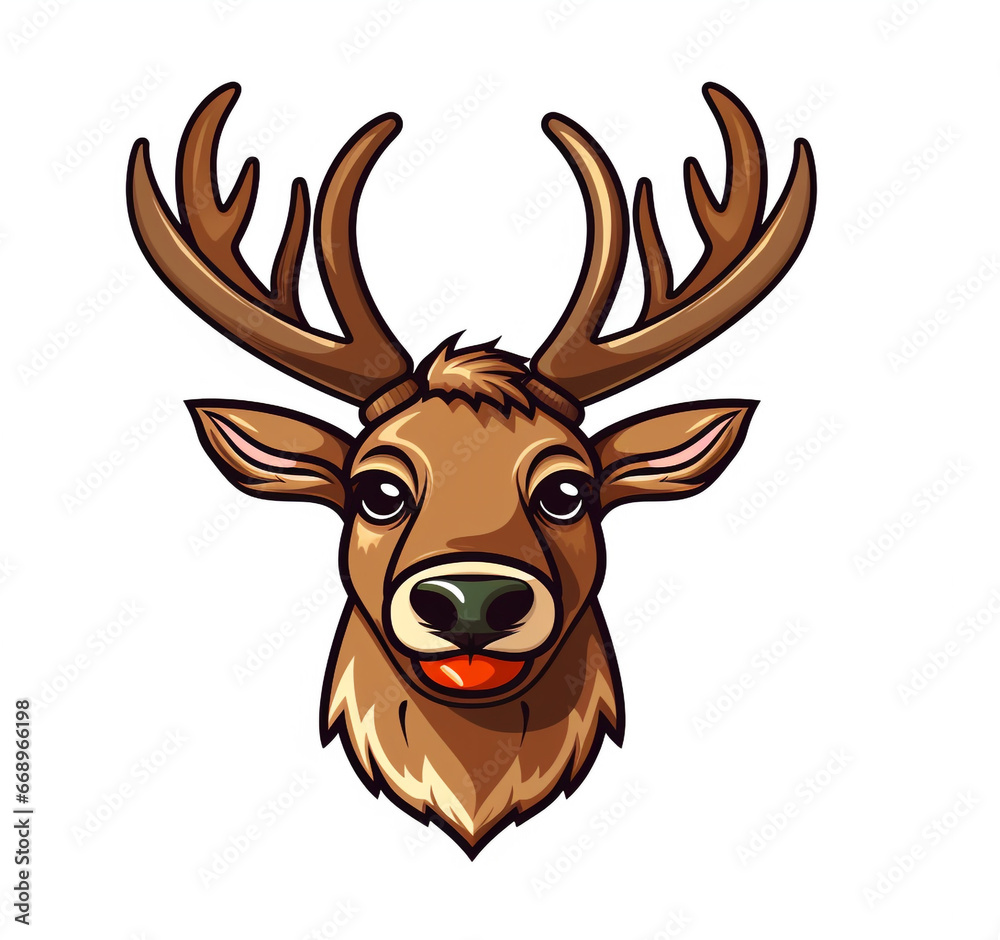 Fototapeta premium Ai Generated reindeer with red nose