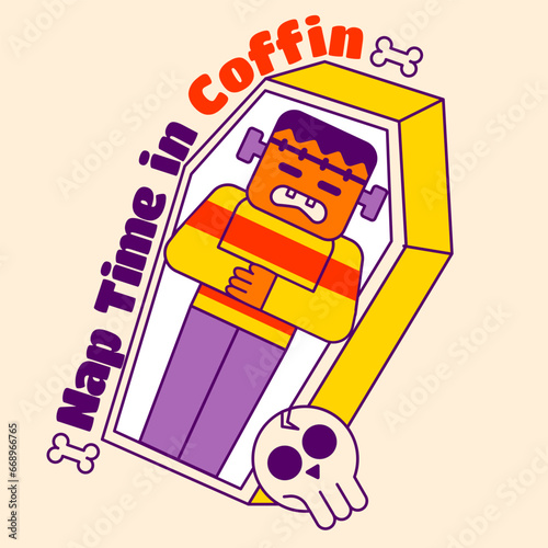 Nap time in coffin
