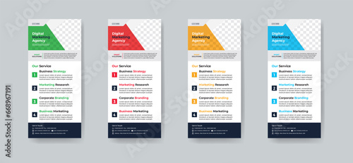 Modern creative corporate business dl flyer or rack card layout concept background flyer brochure cover template for grow up your business to the next level