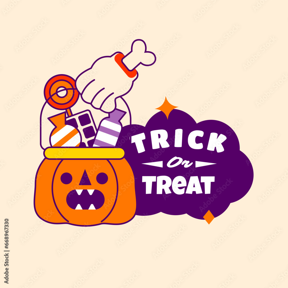 Trick or treat illustration