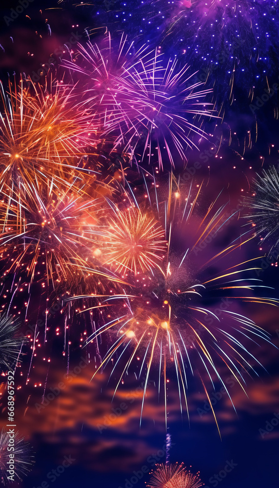 Fototapeta premium Enchanting New Year's Fireworks