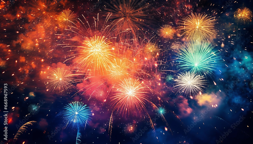 Fototapeta premium Enchanting New Year's Fireworks