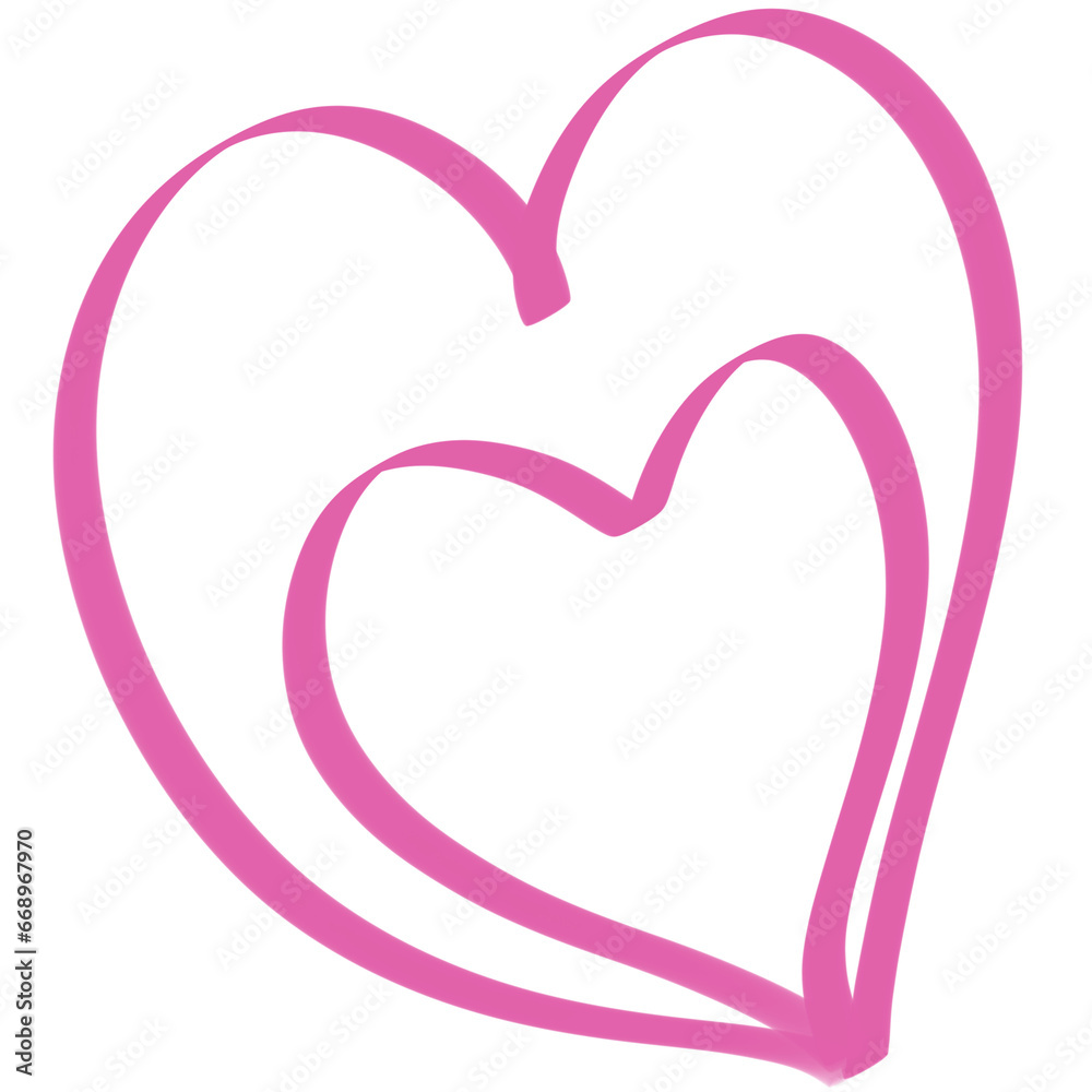 Heart shape created from pink ribbons