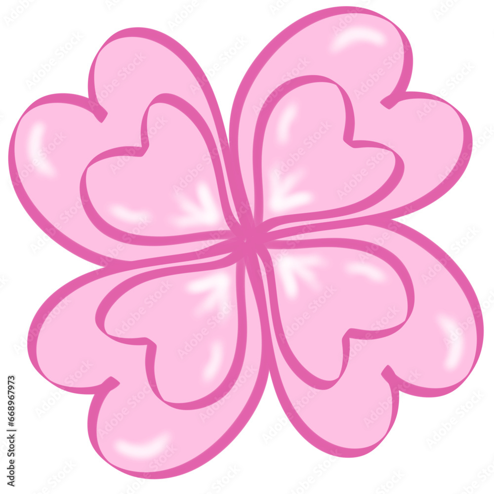 Flowers with pink heart-shaped petals