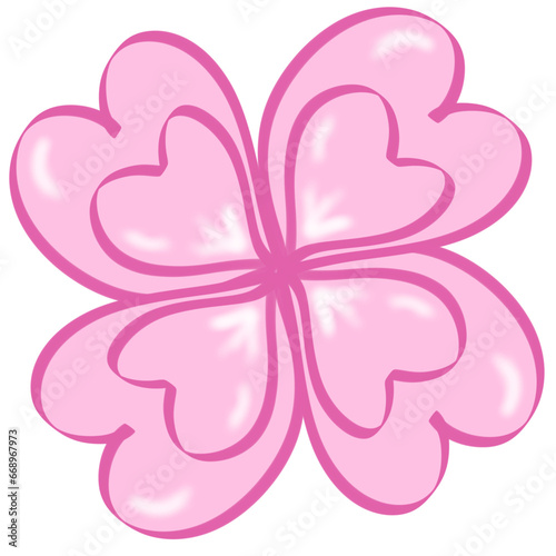 Flowers with pink heart-shaped petals