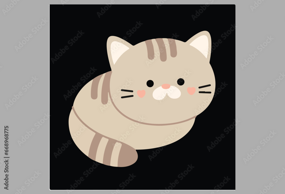 unique cute cat cartoon vector art illustration unique cute cat cartoon vector art illustration