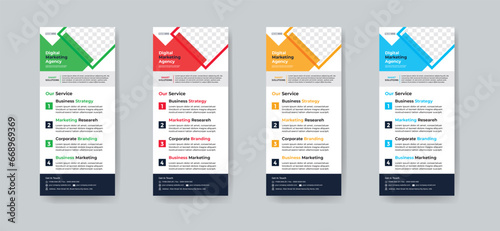 Modern creative corporate business dl flyer or rack card layout concept background flyer brochure cover template for grow up your business to the next level