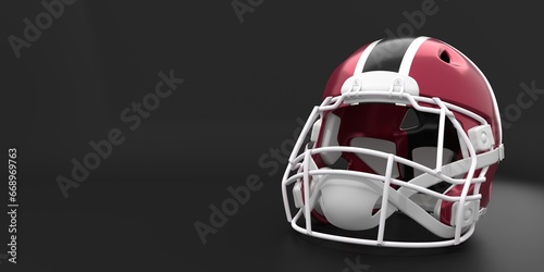 American football helmet with Arizona Cardinals team colors. Template for presentation or infographics. 3D render
