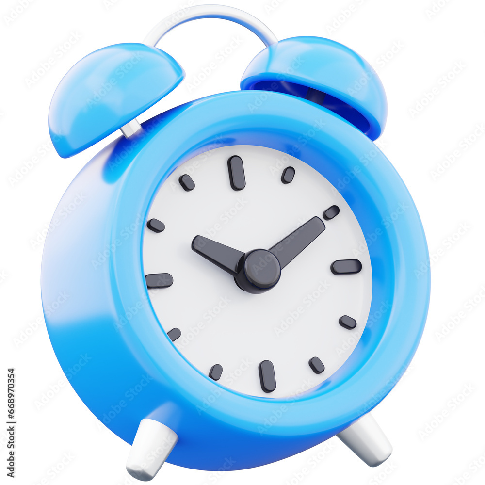 Alarm clock 3d icon. Time symbol isolated object on transparent background Alarm clock 3d icon. Time symbol isolated object on transparent background