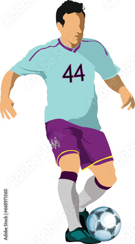 Soccer players. Colored Vector illustration for designers © Leo