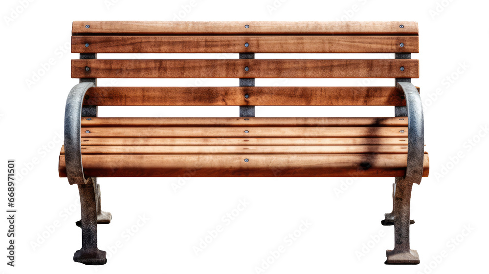 Isolated wooden park bench generative ai Isolated wooden park bench generative ai
