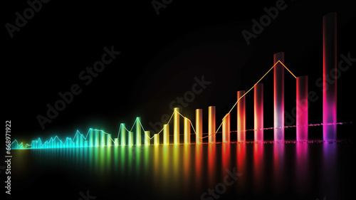 Market chart signifies steady upward success.generative ai