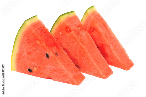 watermelon and slice isolated on white