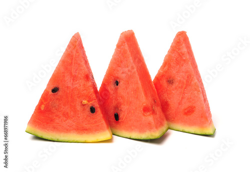 watermelon and slice isolated on white