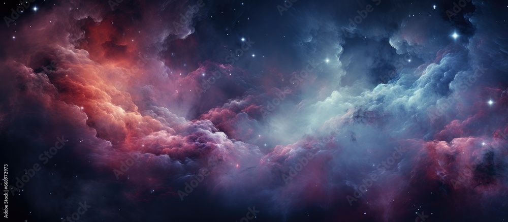 Abstract background with stars and nebula in the night sky