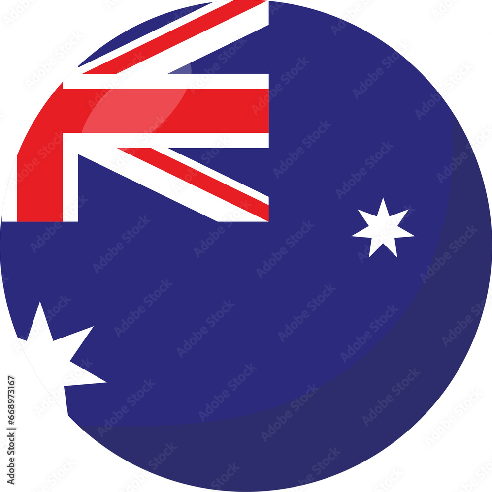 Australia flag circle 3D cartoon style. Australia flag circle 3D cartoon style.