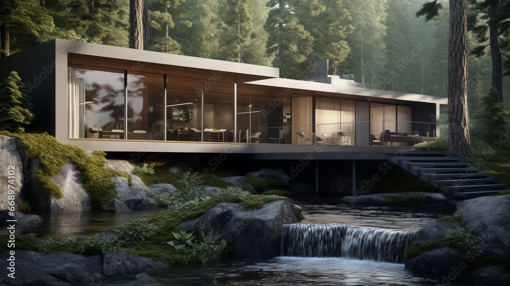 A Minimalistic Modern House near by a Waterfall | House Design | Falling Water House Exterior | Modern Beautiful House A Minimalistic Modern House near by a Waterfall | House Design | Falling Water House Exterior | Modern Beautiful House